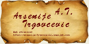 Arsenije Trgovčević vizit kartica